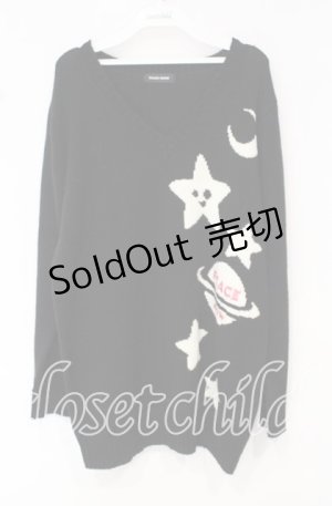 画像: PEACE NOW / スペースロングニット M ブラック O-25-10-16-065-PU-TO-IG-OS