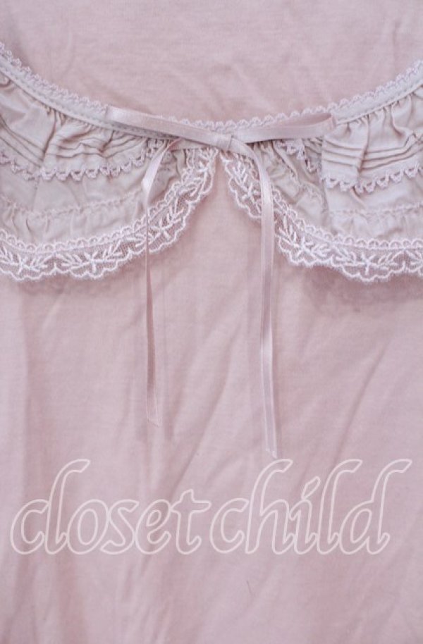 画像2: PINK HOUSE / ローンフリル使いカットソー 4（L） ピンク O-25-10-16-069-LO-TO-OW-ZT238 (2)