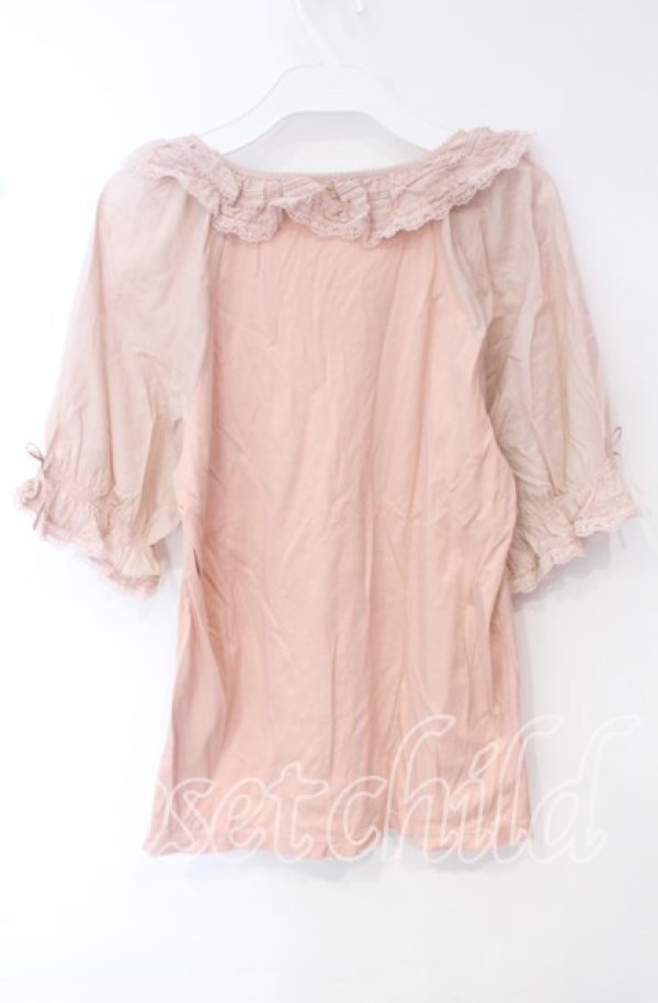 画像3: PINK HOUSE / ローンフリル使いカットソー 4（L） ピンク O-25-10-16-069-LO-TO-OW-ZT238 (3)