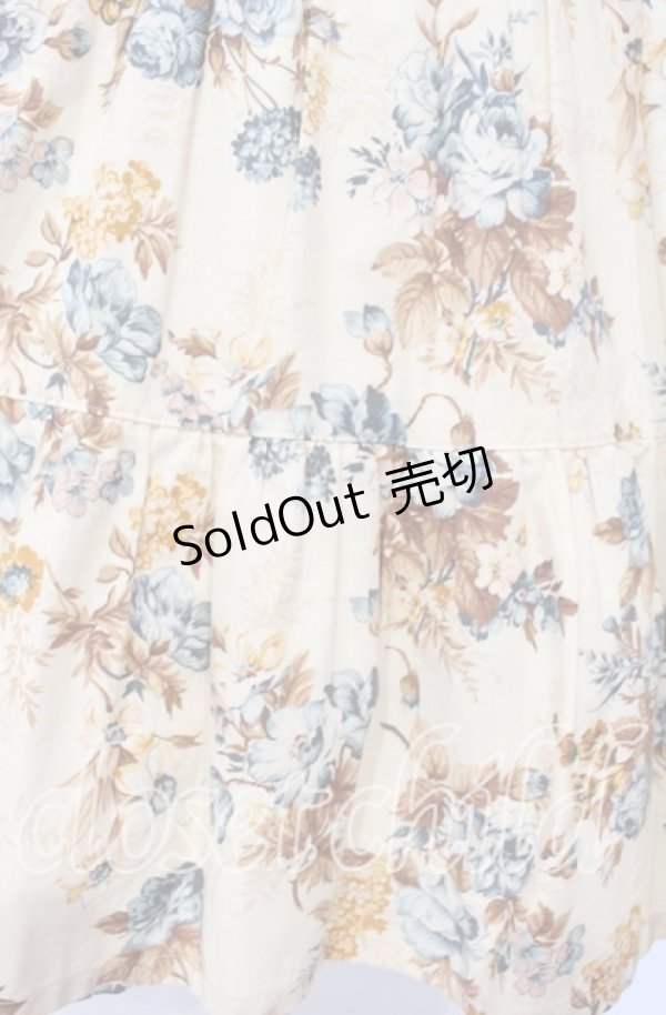 画像2: Innocent World / ロココ調バラ柄テイアードジャンパースカート  生成り O-25-10-16-019-IW-OP-IG-OS (2)