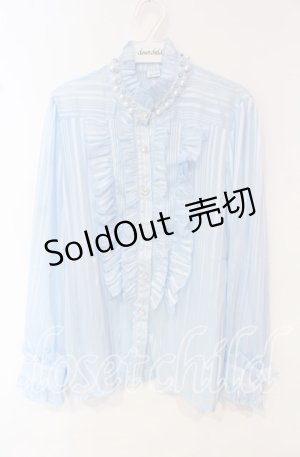 画像: Triple fortune / ラメストライプブラウス  サックス O-25-10-18-028-EL-BL-OW-OS