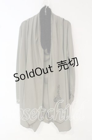 画像: ALGONQUINS / フードストール付きカーディガン  グリーン×ブラック O-25-10-18-031-AL-TO-IG-ZT408