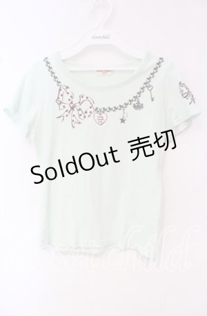 画像: Emily Temple cute / ネックレスプリントTシャツ  ミント O-25-10-18-036-ET-TS-IG-OS