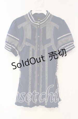 画像: Ozz oneste / はしごレースダブルレースアップチュニック  ネイビー O-25-10-18-043-OO-BL-IG-OS