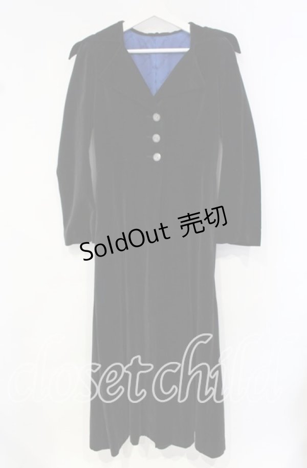 画像1: Moi-meme-Moitie / 別珍伯爵コート  ブラック O-25-10-18-049-MO-CO-OW-OS (1)