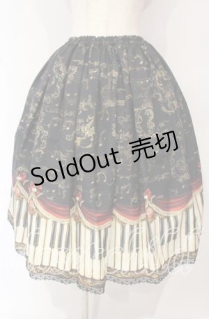 画像: Enchantlic Enchantilly / アンティークエレガンスピアノ柄スカート  ワイン O-25-10-18-005-LO-SK-OW-OS