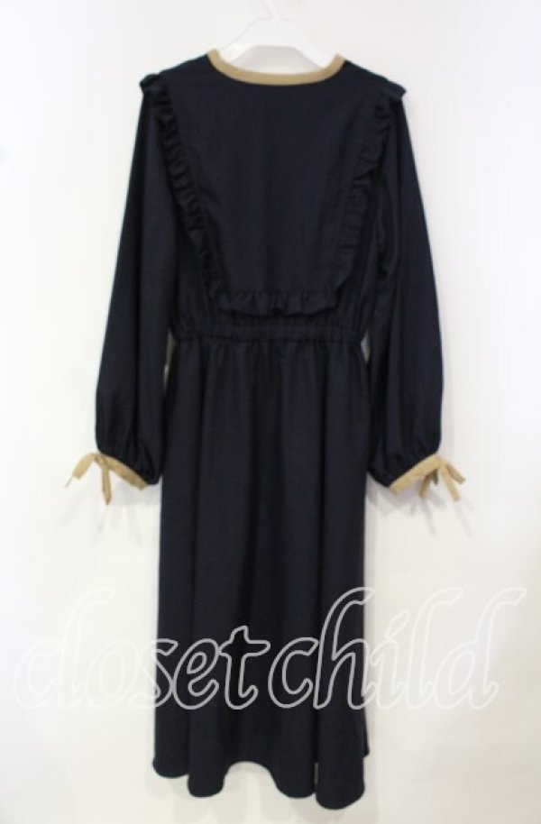 画像3: LEBECCA boutique / オレオグラッセとフリルリボンワンピース M ネイビー O-25-10-18-054-EL-OP-YM-OS (3)