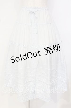 画像: PINK HOUSE / サテンリボンいっぱいローンティアードミディスカート  ミント O-25-10-18-058-LO-SK-OW-OS