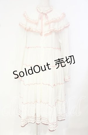 画像: alcali / グラデーションピコット刺しゅうフリルワンピース  ナチュラル O-25-10-18-061-LO-OP-OW-OS