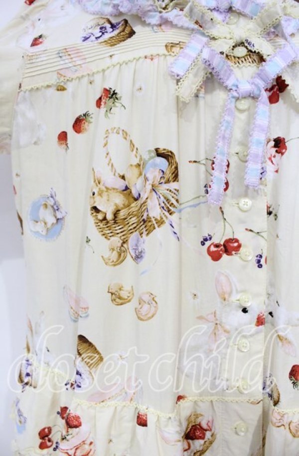 画像3: PINK HOUSE / スイーツスプリングバニープリントパッチワークワンピース  クリームイエロー O-25-10-18-062-LO-OP-OW-OS (3)