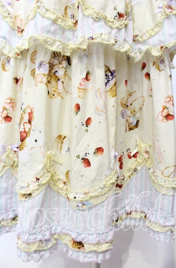 画像4: PINK HOUSE / スイーツスプリングバニープリントパッチワークワンピース  クリームイエロー O-25-10-18-062-LO-OP-OW-OS (4)