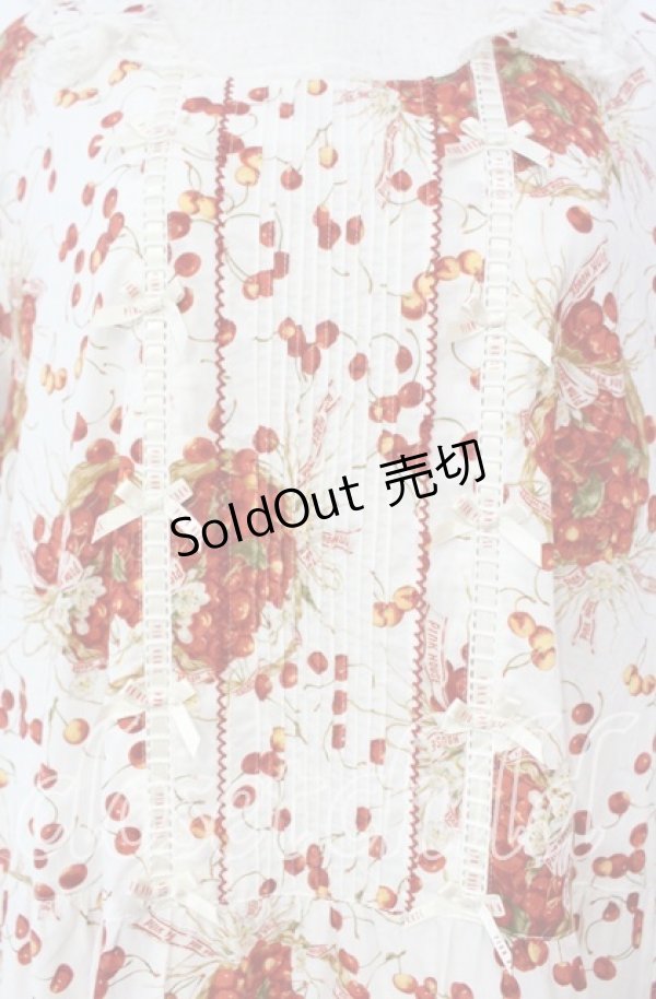 画像2: PINK HOUSE / チェリーブロッサムフラワーバスケットワンピース【お直しあり】  オフシロ O-25-10-18-064-LO-OP-IG-OS (2)