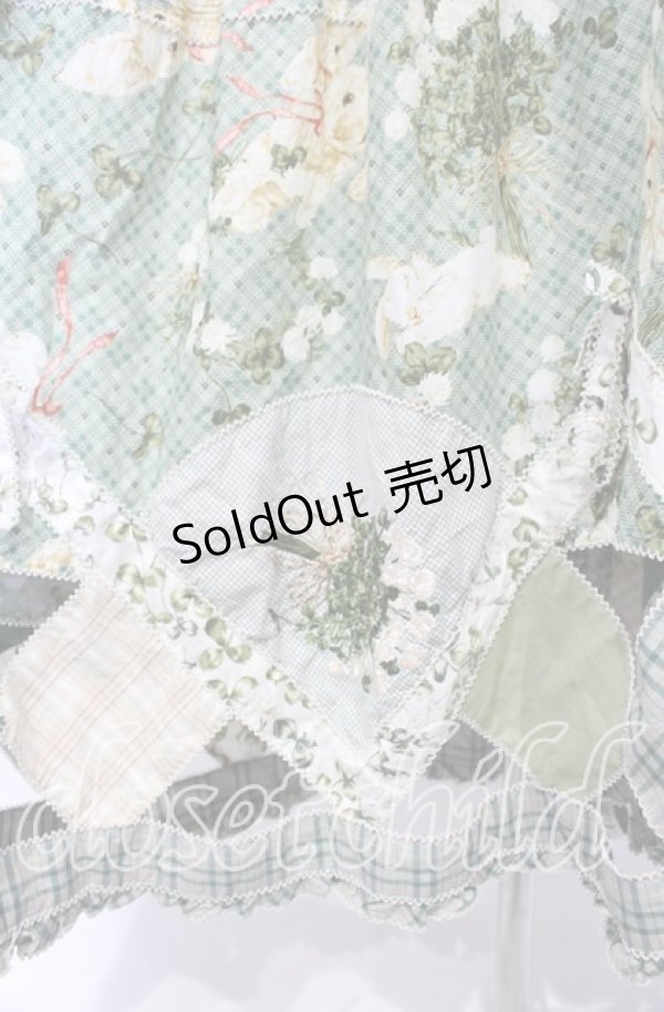 画像3: PINK HOUSE / White Cloverプリントパッチワークワンピース【お直しあり】  グリーン O-25-10-18-069-LO-OP-IG-OS (3)