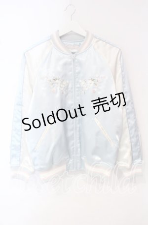 画像: PINK HOUSE / 桜Teddy刺繍使いサテンブルゾン  サックス O-25-10-18-080-LO-JA-OW-OS
