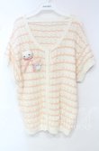 画像1: PINK HOUSE / さざ波とねこミニブローチ付きニットカーディガン  キナリ O-25-10-18-082-LO-TO-OW-ZT395 (1)