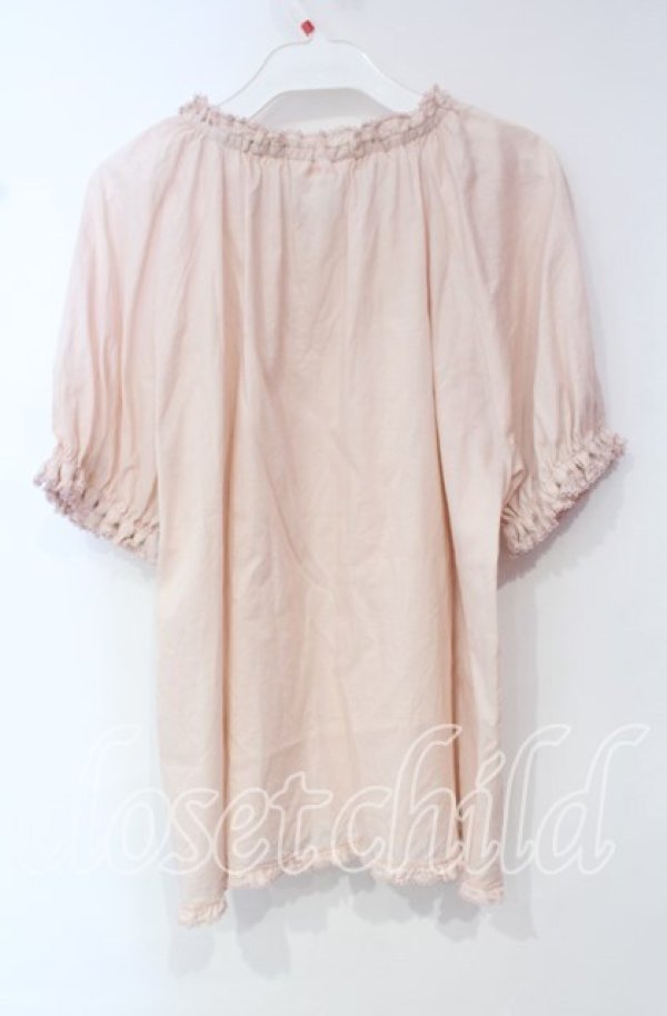 画像3: PINK HOUSE / ロゴ刺繍入りローンブラウス  ピンク O-25-10-18-085-LO-BL-OW-ZT326 (3)