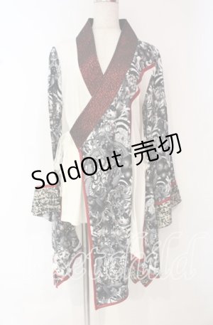画像: Qutie Frash / 2017年パティキュラ限定 着物カーディガン  モノクロ O-25-10-18-090-QU-JA-OW-ZI