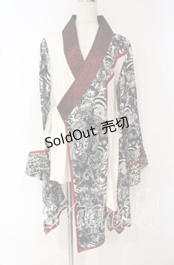 画像1: Qutie Frash / 2017年パティキュラ限定 着物カーディガン  モノクロ O-25-10-18-090-QU-JA-OW-ZI (1)