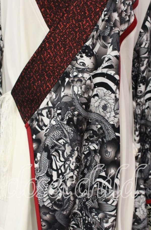 画像2: Qutie Frash / 2017年パティキュラ限定 着物カーディガン  モノクロ O-25-10-18-090-QU-JA-OW-ZI (2)