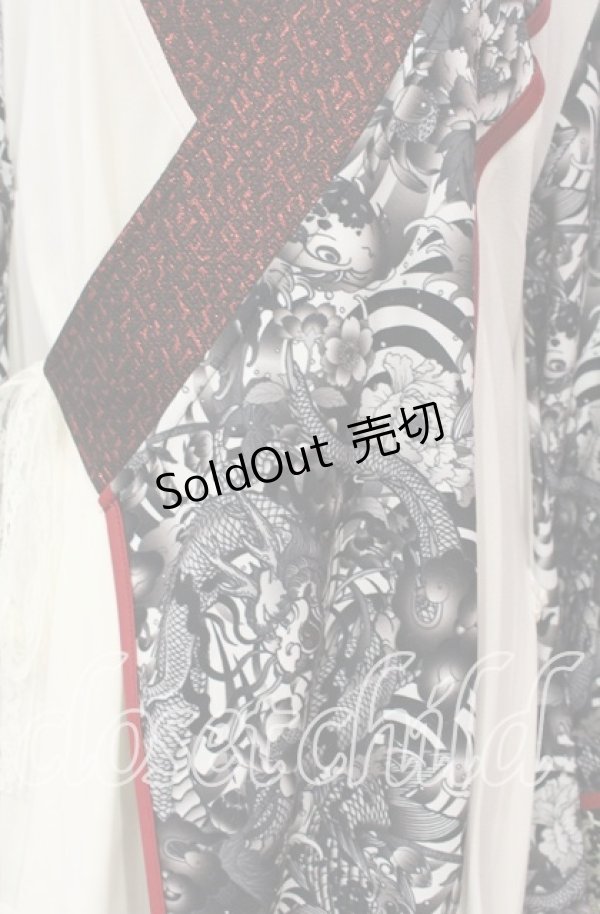 画像2: Qutie Frash / 2017年パティキュラ限定 着物カーディガン  モノクロ O-25-10-18-090-QU-JA-OW-ZI (2)