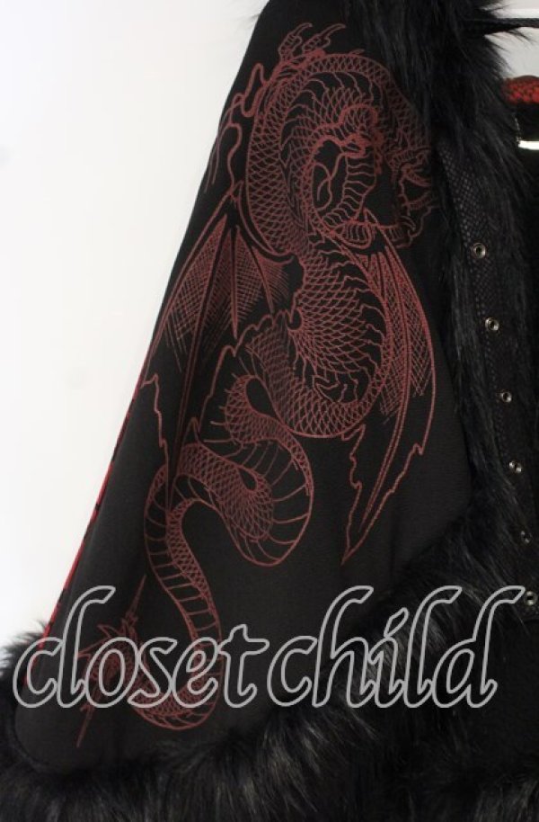 Qutie Frash / ポンチョコート ブラック×レッド O-25-10-18-093-QU-JA