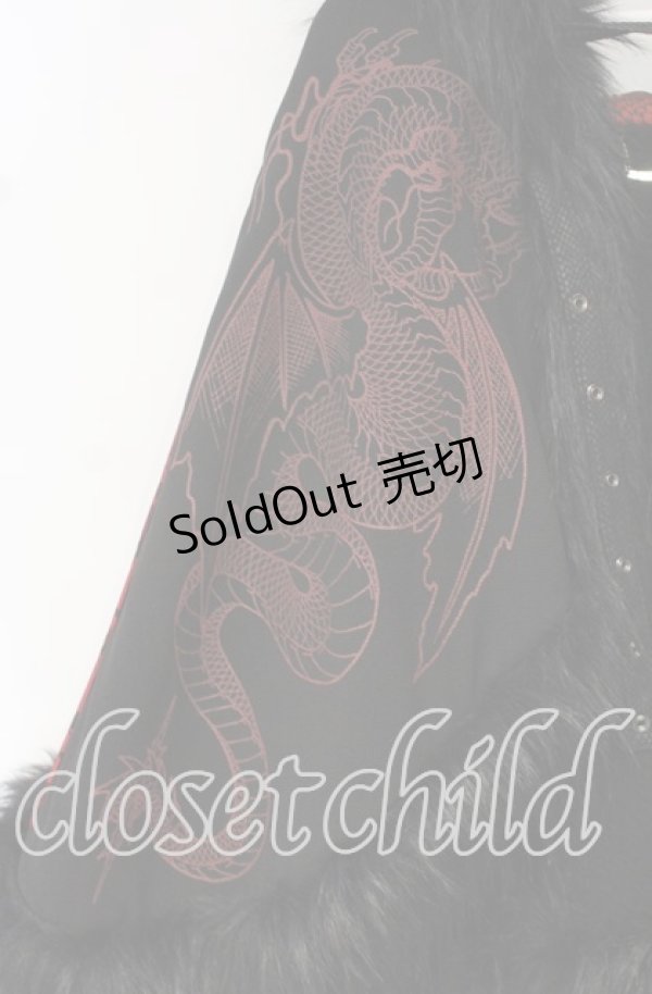 画像2: Qutie Frash / ポンチョコート  ブラック×レッド O-25-10-18-093-QU-JA-OW-C029 (2)