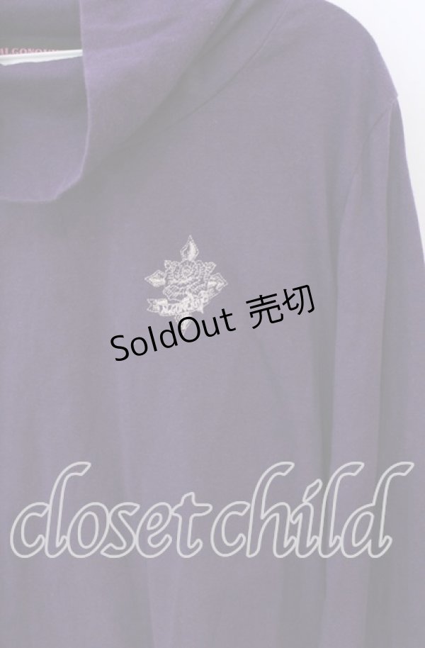 画像2: ALGONQUINS / 刺繍入りハイネックカットソー  パープル O-25-10-19-034-AL-TO-IG-OS (2)