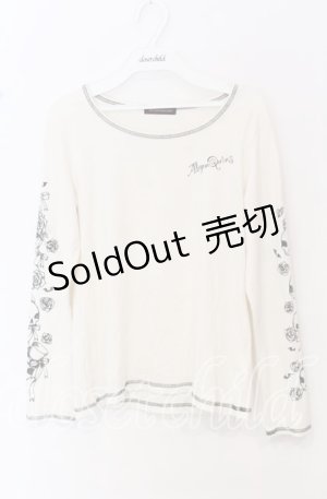 画像: ALGONQUINS / スリーブプリントカットソー  ホワイト O-25-10-19-036-AL-TO-IG-OS