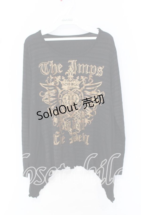 画像1: ALGONQUINS / クラウンハートプリントカットソー  ブラック O-25-10-19-040-AL-TO-IG-ZT401 (1)