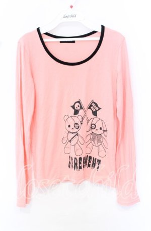 画像: PEACE NOW / ぬいぐるみプリントカットソー  ピンク O-25-10-19-044-PU-TO-IG-OS