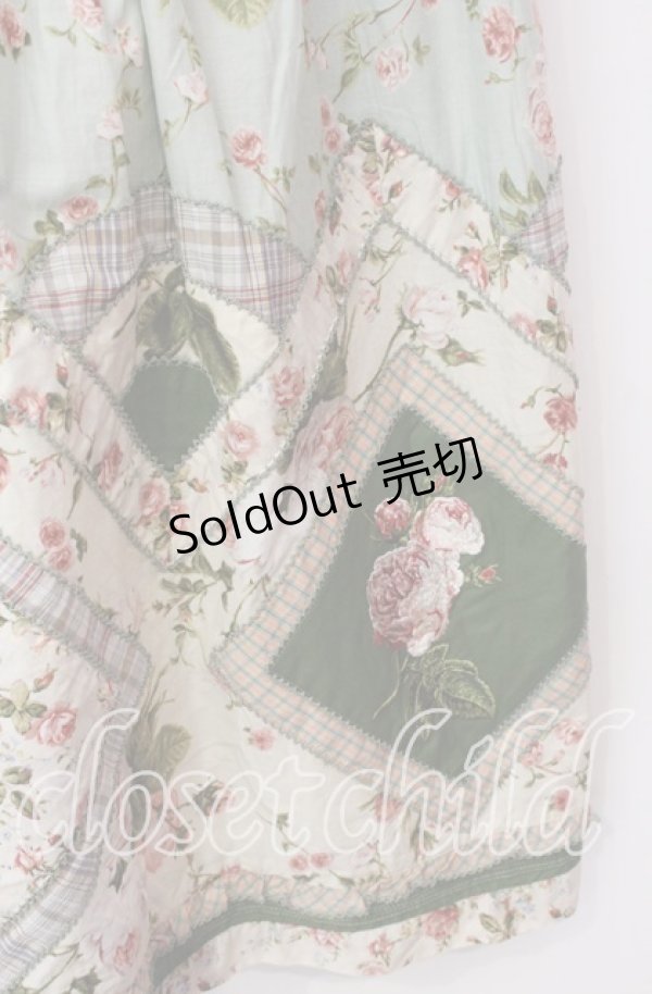 画像2: PINK HOUSE / レネアラローズパッチワークスカート【お直しあり】  ミント O-25-10-19-059-LO-SK-IG-OS (2)