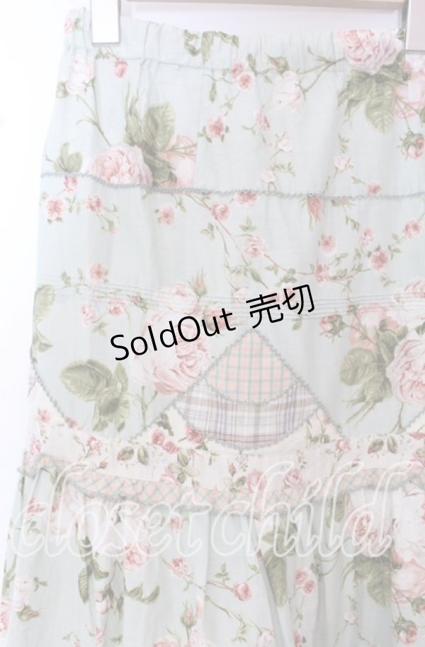 画像3: PINK HOUSE / レネアラローズパッチワークスカート【お直しあり】  ミント O-25-10-19-059-LO-SK-IG-OS (3)