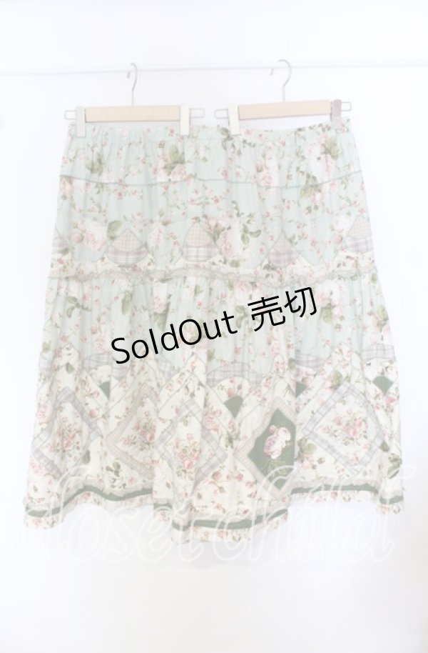 画像4: PINK HOUSE / レネアラローズパッチワークスカート【お直しあり】  ミント O-25-10-19-059-LO-SK-IG-OS (4)