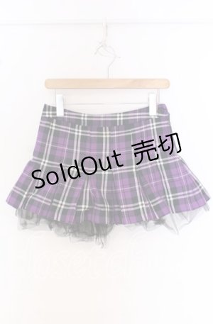 画像: SEXY DYNAMITE LONDON / 裾チュールタータンプリーツスカート M パープル O-25-10-19-006-PU-SK-IG-OS