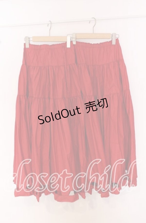 画像1: KANEKO ISAO / スカラップカットロングスカート【お直しあり】  アカ O-25-10-19-064-EL-SK-IG-OS (1)