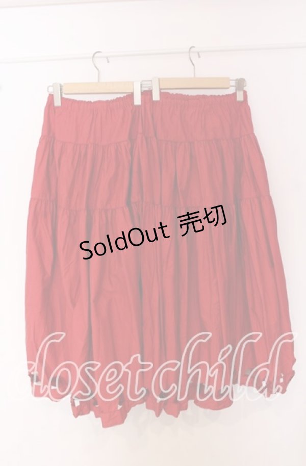 画像4: KANEKO ISAO / スカラップカットロングスカート【お直しあり】  アカ O-25-10-19-064-EL-SK-IG-OS (4)