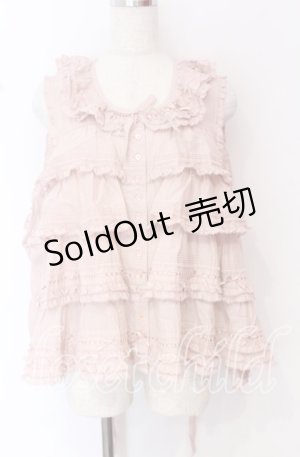 画像: PINK HOUSE / ローンフリル段々ベスト【お直しあり】  ピンク O-25-10-19-066-LO-TO-IG-OS