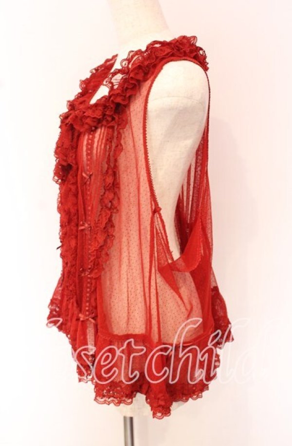 画像3: PINK HOUSE / ドットチュールベスト【お直しあり】  レッド O-25-10-19-069-LO-TO-IG-OS (3)