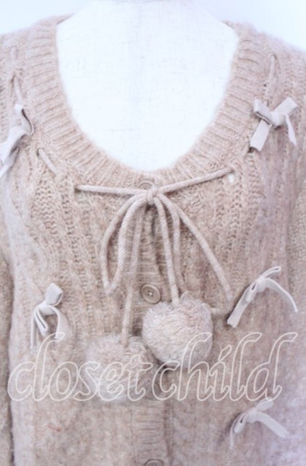 画像2: PINK HOUSE / ミニリボンいっぱいカーディガン  ピンク O-25-10-19-071-LO-TO-IG-OS (2)