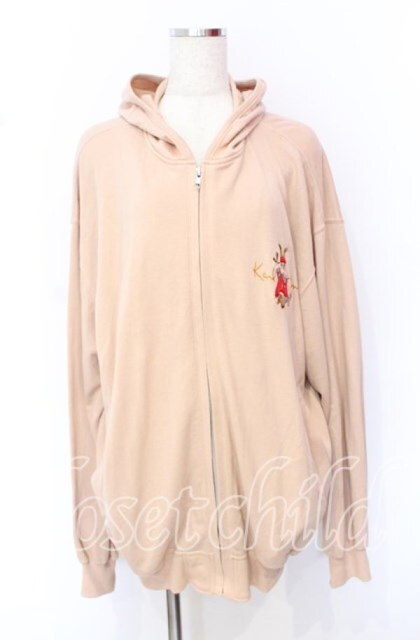 画像1: 【SALE】Karl Helmut / ゴルフカールくん刺繍ジップパーカー L ピンクベージュ O-25-10-19-072-EL-TO-IG-ZT059 (1)