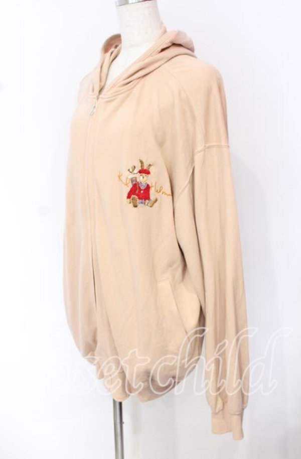 画像2: 【SALE】Karl Helmut / ゴルフカールくん刺繍ジップパーカー L ピンクベージュ O-25-10-19-072-EL-TO-IG-ZT059 (2)