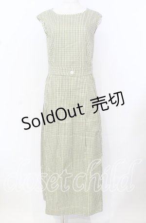 画像: TOMATSU / チェック柄ワンピース  グリーン O-25-10-19-075-LO-OP-IG-OS