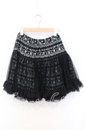 画像: PEACE NOW / チュールレイヤードプリントスカート M ブラック O-25-10-19-009-PU-SK-IG-OS