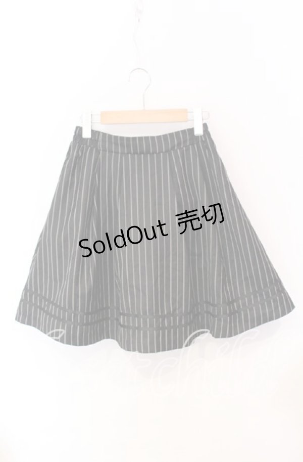 画像1: Blue rouge / ストライプフレアミニスカート  クロ O-25-10-19-010-CA-SK-IG-ZT039 (1)