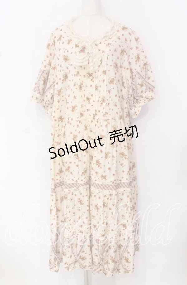 画像1: PINK HOUSE / チェックいちごロングワンピース【お直しあり】  アイボリー O-25-10-19-090-LO-OP-IG-OS (1)