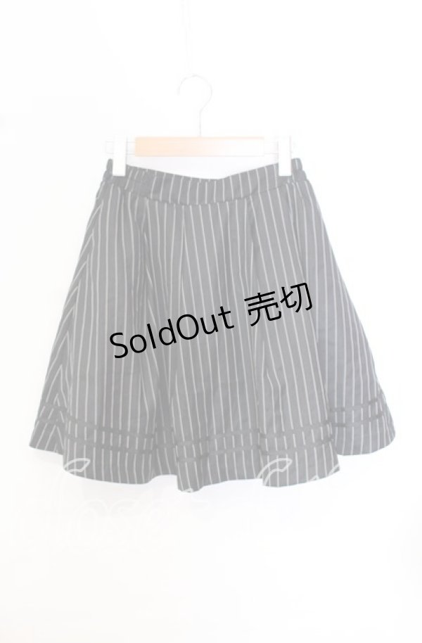 画像2: Blue rouge / ストライプフレアミニスカート  クロ O-25-10-19-010-CA-SK-IG-ZT039 (2)