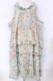 画像1: PINK HOUSE / ローズブーケプリントフリル段々ワンピース【お直しあり】  ミント O-25-10-19-092-LO-OP-IG-OS (1)