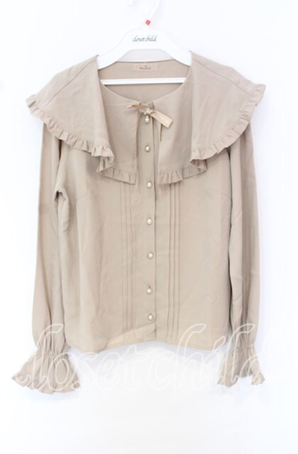 画像1: Amavel / ケープ風襟ブラウス  ベージュ O-25-10-19-099-CA-BL-IG-OS (1)