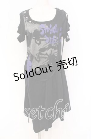 画像: SEX POT ReVeNGe / STUDS A SYMMETRY ロングカットソー S ブラック O-25-10-19-101-SP-TO-IG-OS