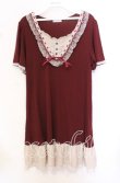 画像1: axes femme / ヨークはしごレースチュニック  ワイン O-25-10-19-013-AX-TO-IG-ZT1103A (1)